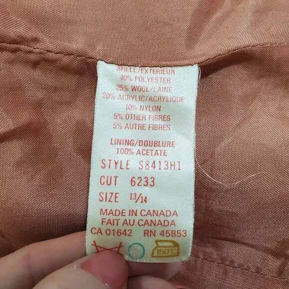 Vintage PlumTree | Wool Blend Tweed Blazer Pockets Lining - see sizing - Picture 8 of 8